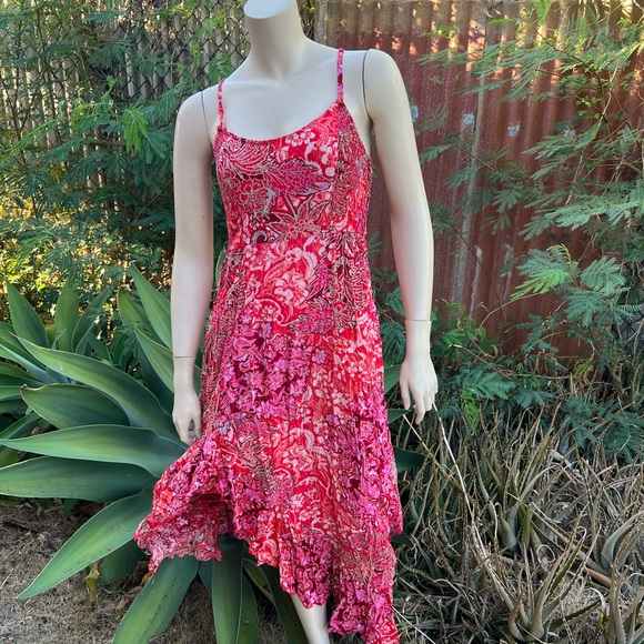 Intimately Free People Asymmetrical Red Floral Dress - Picture 2 of 11